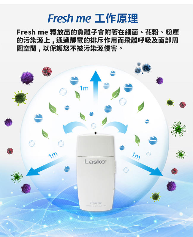 美國Lasko Fresh me奈米負離子個人空氣清淨機 AP-001