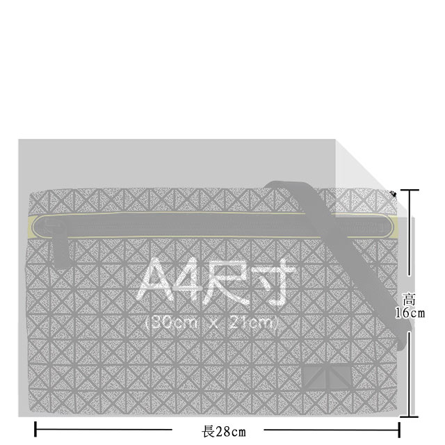 ISSEY MIYAKE 三宅一生BAOBAO 壓紋方格兩用肩背/腰包(迷彩灰)