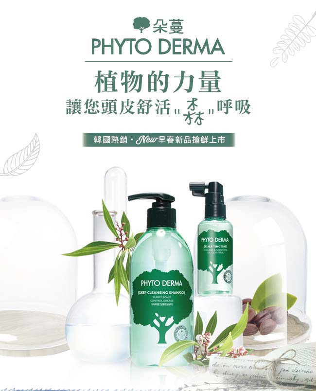 Phyto Derma 朵蔓-頭皮淨化洗髮精400ml三入組(控油蓬鬆)