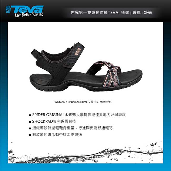 TEVA Verra 女休閒涼鞋 灰黑