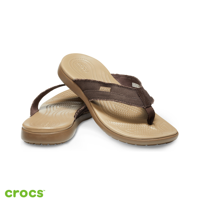 Crocs 卡駱馳 (男鞋) 聖克魯茲帆布人字拖 205612-22Y