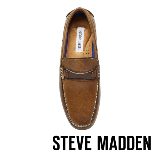 STEVE MADDEN-GARTER 真皮男士雅痞懶人鞋-咖啡