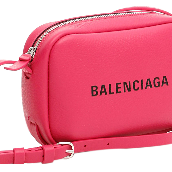 BALENCIAGA 巴黎世家 全皮斜背包(桃色黑字)