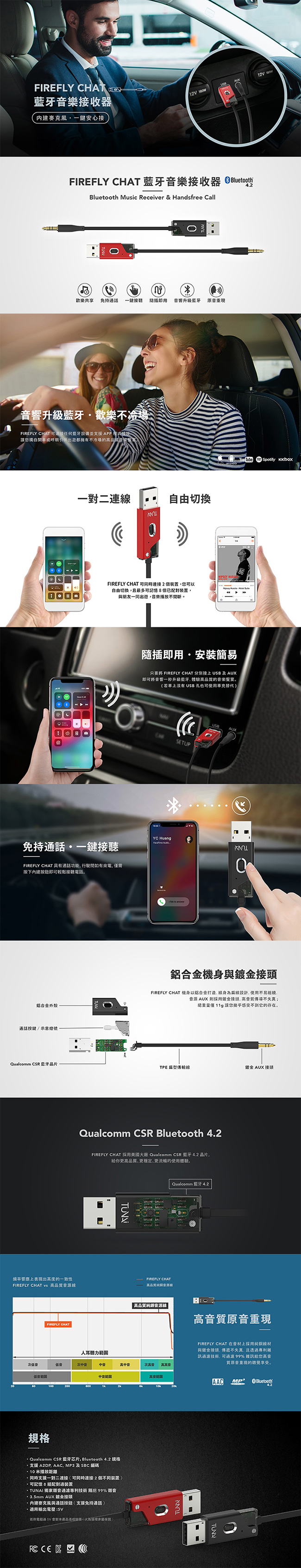 【TUNAI】Firefly Chat 藍牙音樂接收器