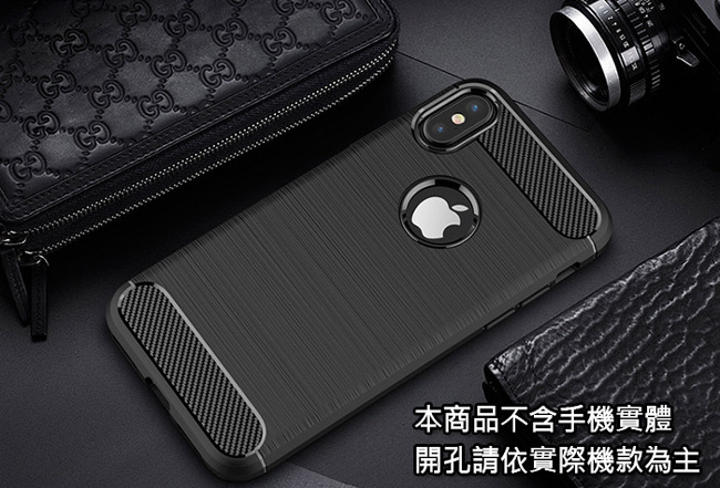 揚邑 Samsung Galaxy J4 拉絲紋碳纖維軟殼散熱防震抗摔手機殼-黑