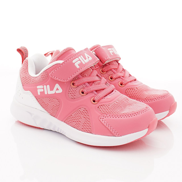 FILA頂級童鞋 透氣反光運動款 FO04T-511粉白(中大童段)