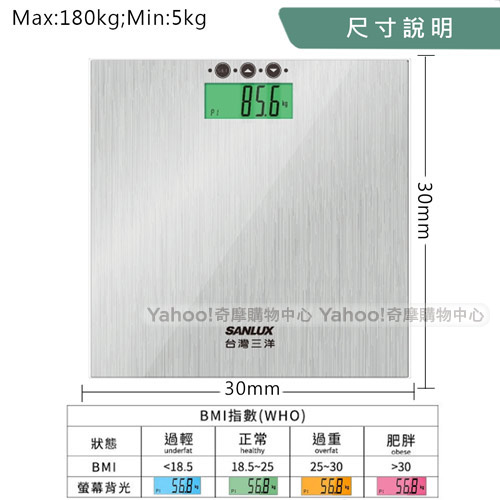 台灣三洋SANLUX數位BMI體重計 SYES-302