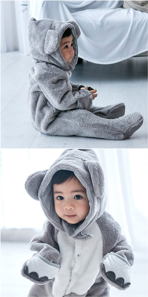 baby童衣 立體動物裝造型包腳連身衣附保暖帽 82035