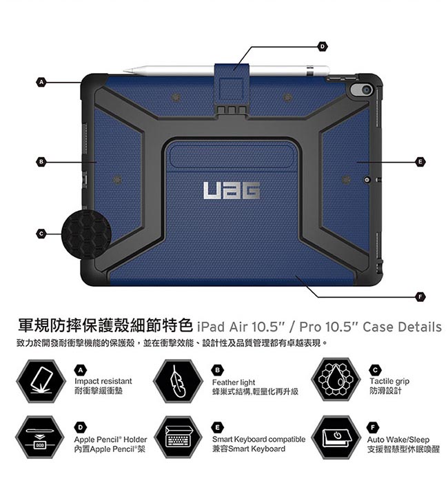 UAG iPad Pro 10.5吋耐衝擊保護殼套