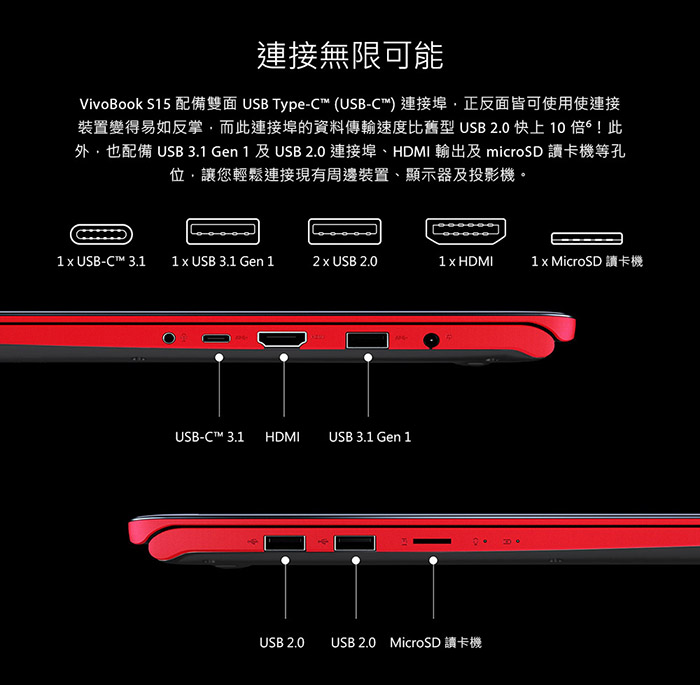 ASUS S530FN 15吋窄邊框筆電(i7-8565U/8G/512G/紅