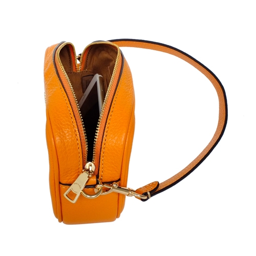 COACH亮橘色荔枝紋全皮立體方型手提掛小包| 兩用包/手提包| Yahoo 