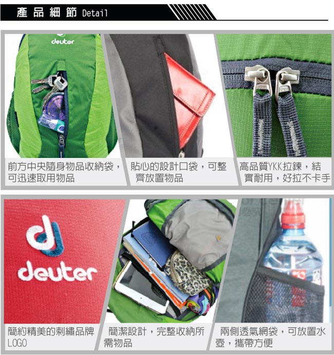 德國 Deuter City Light 16L 輕量級拔熱透氣休閒背包_藍/灰藍