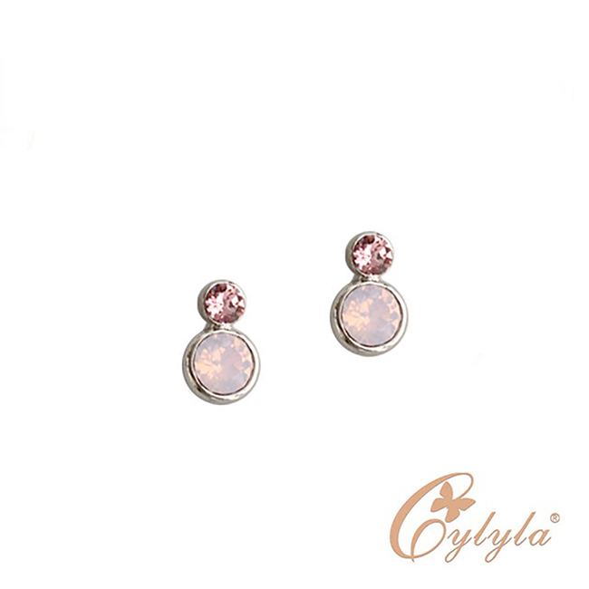 Cylyla思琳娜 貼星耳飾 奧地利水晶EP-29398G(蛋白色)