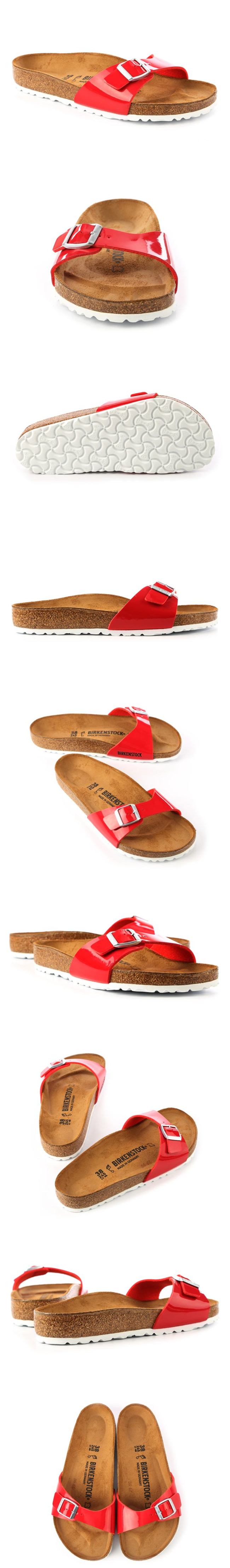 勃肯BIRKENSTOCK 1005307。MADRID馬德里 單片時尚拖(亮紅)