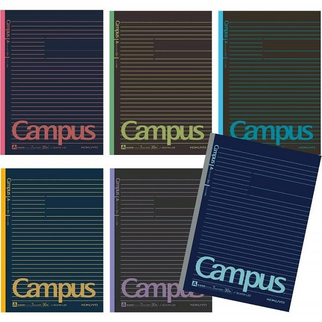 KOKUYO Campus 2019限定點線筆記本(6冊裝) -立體色