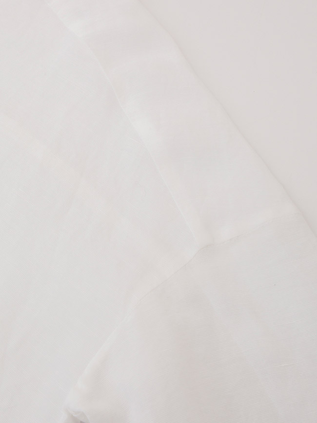 H:CONNECT 韓國品牌 女裝-半開襟純色麻料襯衫-白