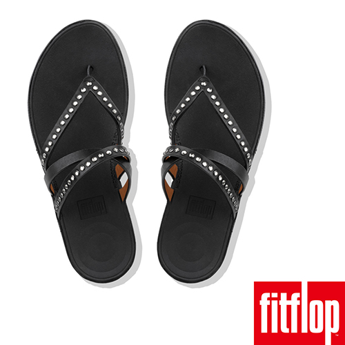 FitFlop LINNY CRISS CROSS TOE-THONG 黑