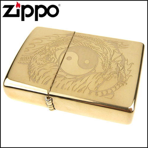 ZIPPO 美系~Tiger and Dragon-龍虎陰陽太極圖案打火機