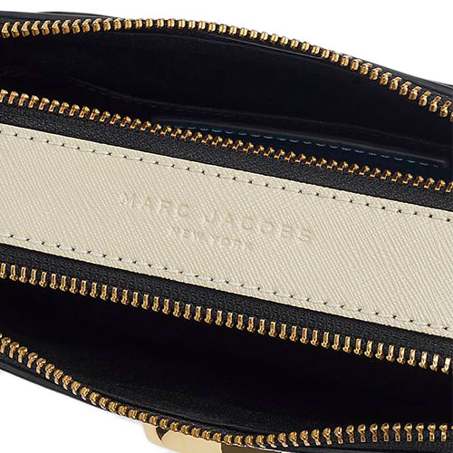 MARC JACOBS Snapshot防刮牛皮相機包/斜背包-水藍x點點