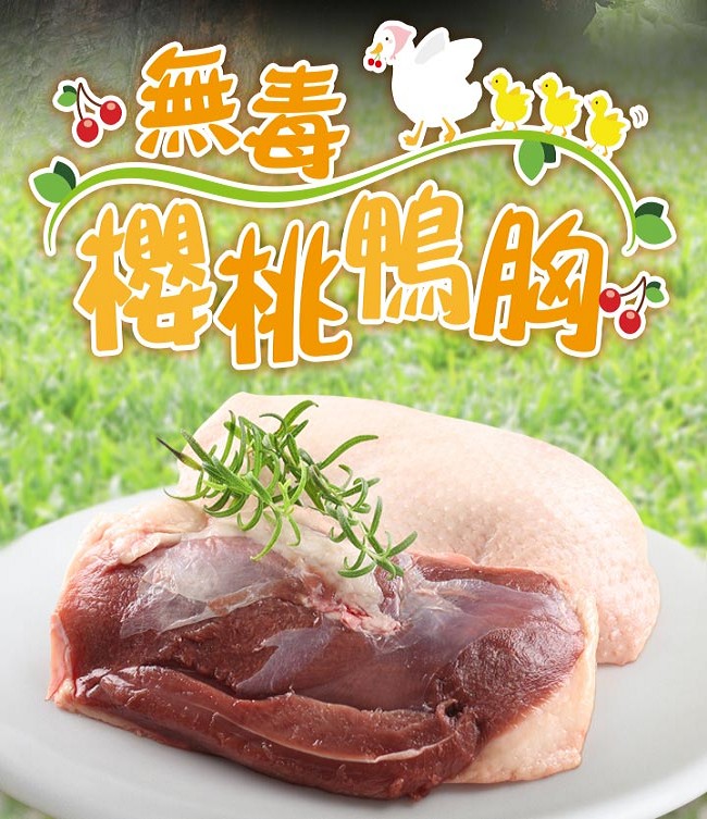 【愛上新鮮】法式特級櫻桃鴨胸3片組(330g±10%/片)