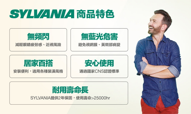 喜萬年SYLVANIA 10W LED橢圓型壁燈6000K全電壓-白光