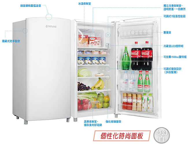 TATUNG大同 150L 4級定頻單門電冰箱 TR-150HTW-W夢幻白
