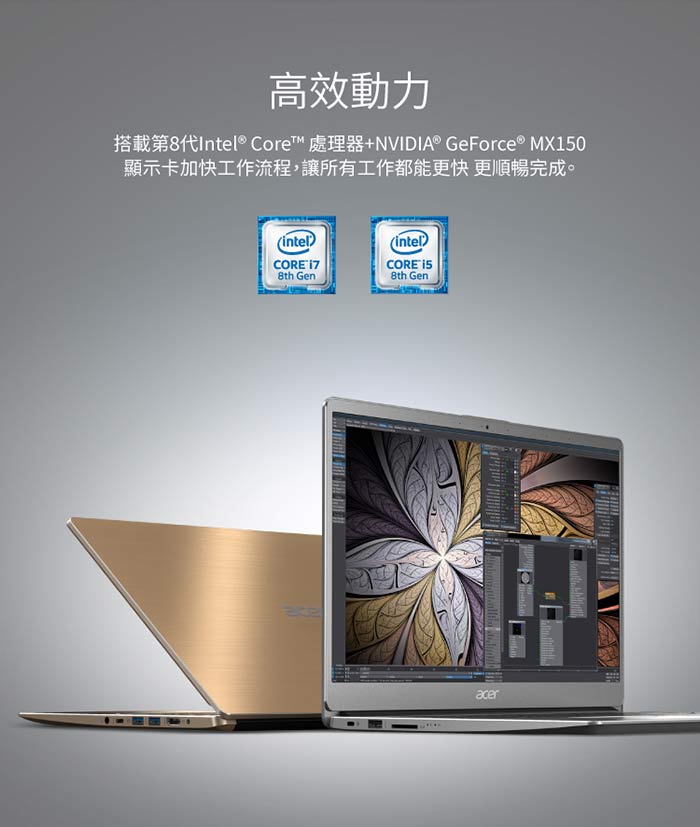 Acer SF314-56G-50N4 14吋筆電(i5-8265U/128G+1T/4G/銀