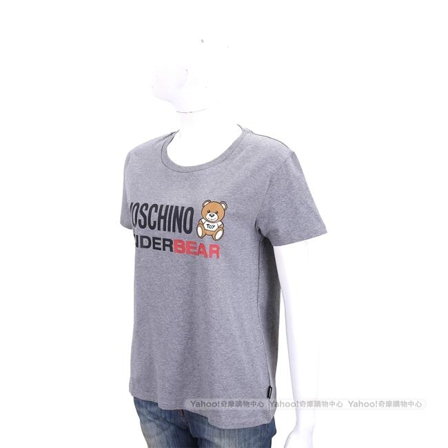 MOSCHINO Underbear 字母泰迪熊寶寶深灰色棉質T恤