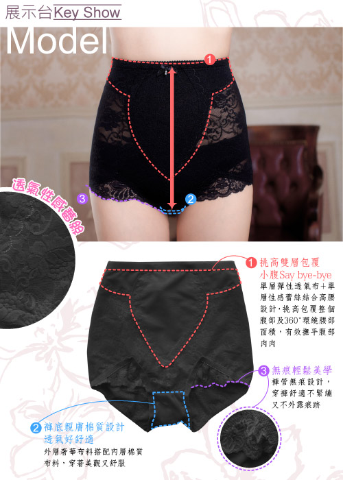 超值台灣製無痕美體透膚蕾絲塑身褲 L-2XL內衣 4件組 可蘭霓Clany