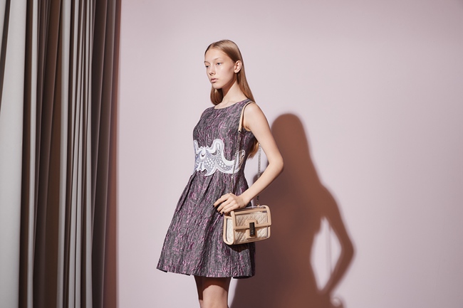 Haute Couture 高定系 精緻3D蕾絲立體提花造型禮服洋裝-藕紫