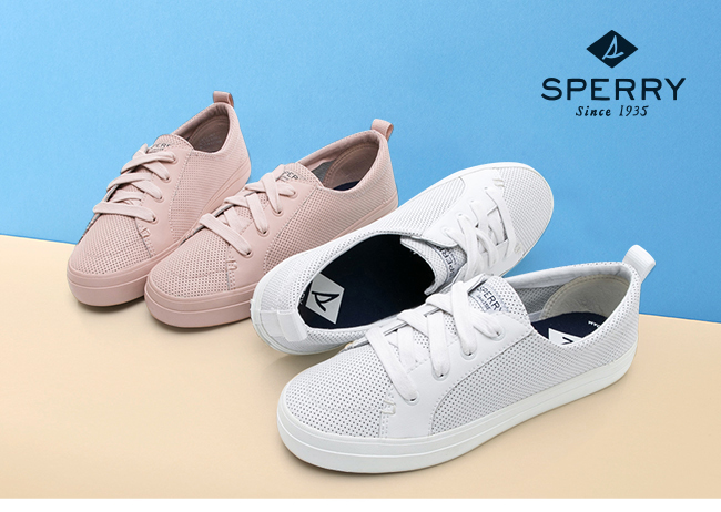 SPERRY 經典氣孔設計懶人休閒鞋-(女)-白色