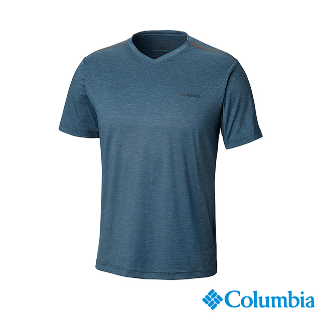 Columbia哥倫比亞 男款-UPF50快排短袖上衣-深藍 UAE06520NY
