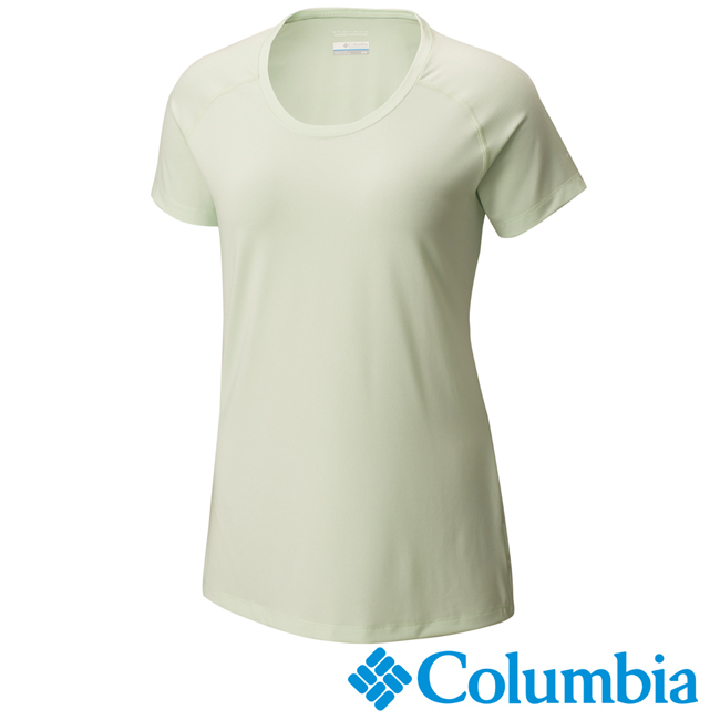 Columbia 哥倫比亞 女款-防曬50快排短袖上衣-薄荷綠UAK16560MT