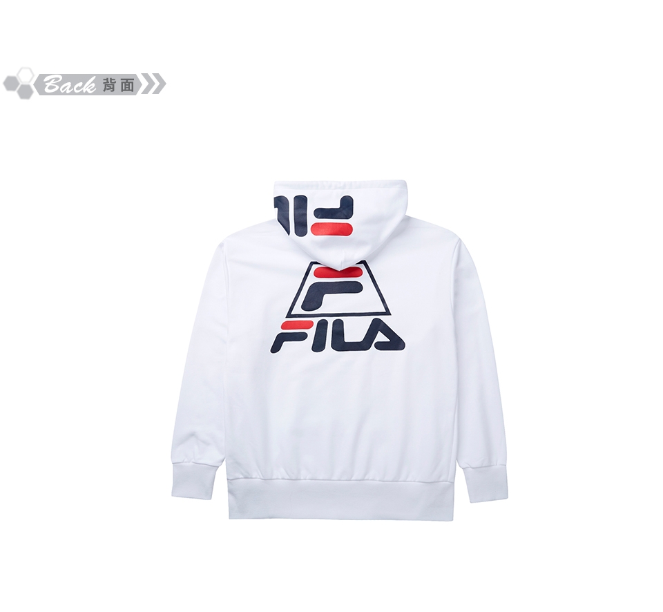 FILA #LINEA ITALIA 長袖連帽T恤-白 1TET-5409-WT