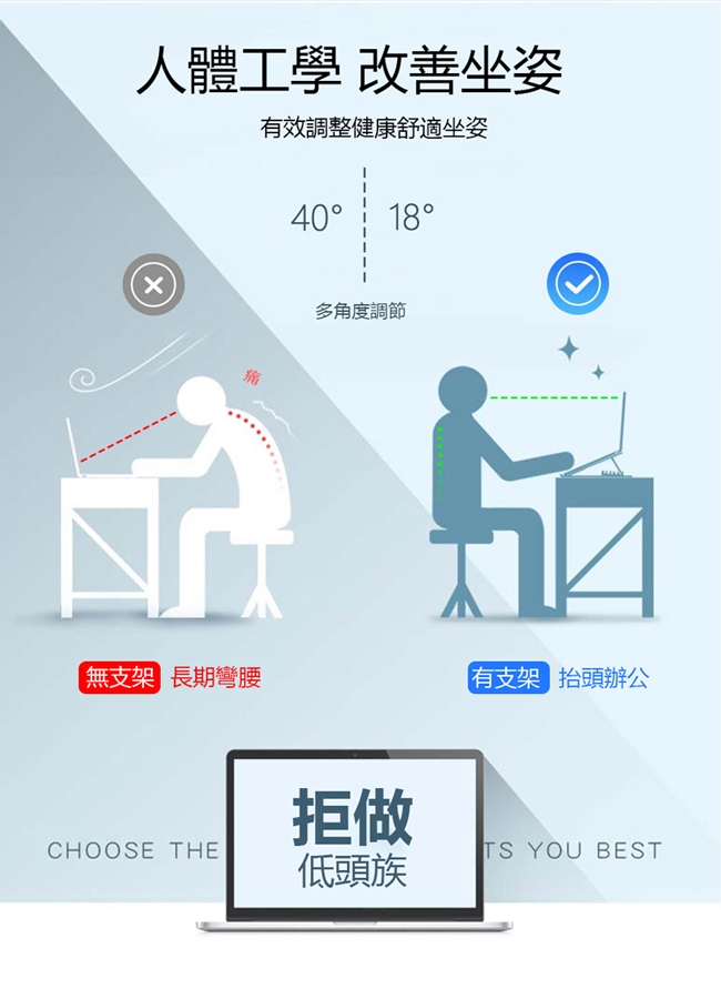 WIWU MacBook 筆記型電腦專用散熱支架 鋁合金桌面增高散熱支架-銀色