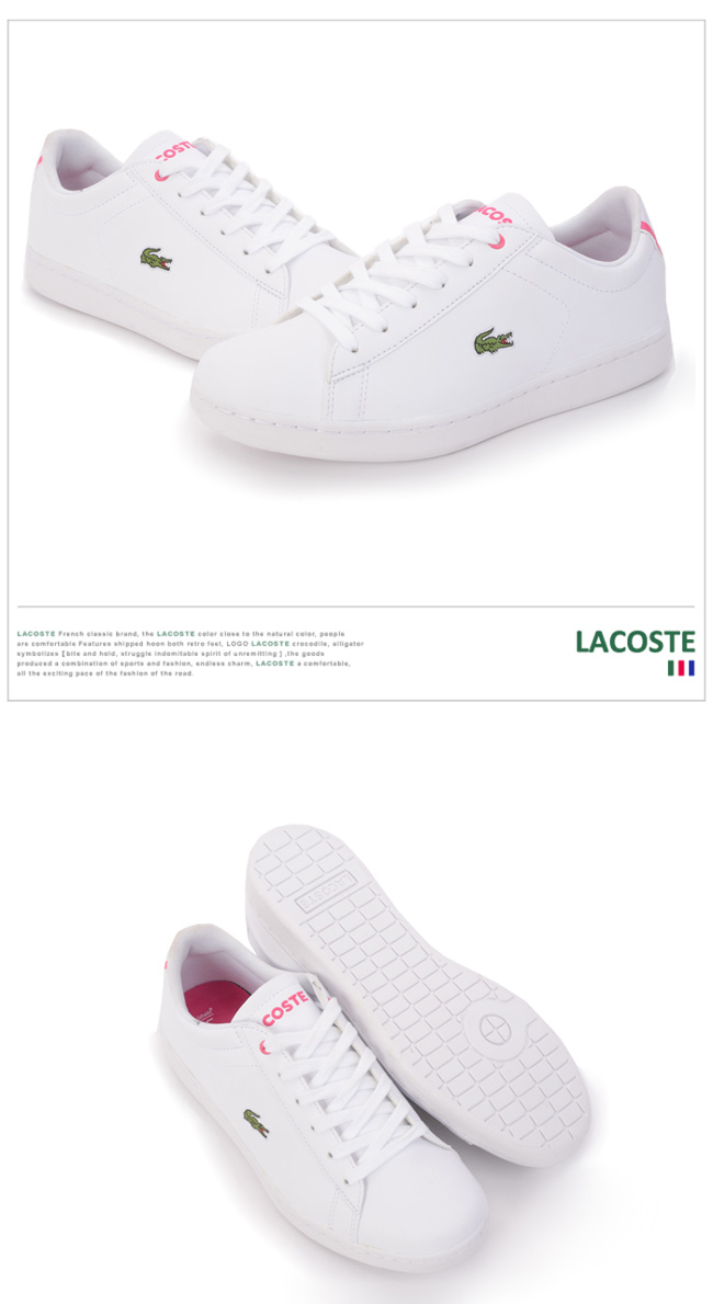 LACOSTE 女用運動休閒鞋-白色