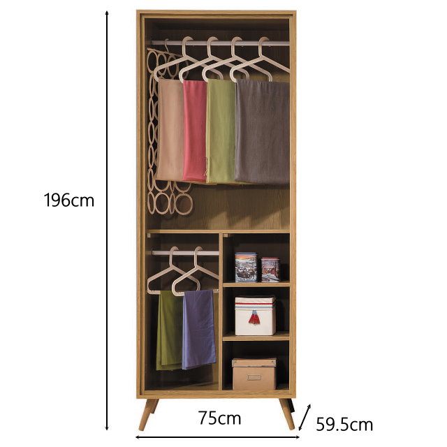 MUNA布朗克斯2.5尺雙吊衣櫥(衣櫃) 75X59.5X196cm