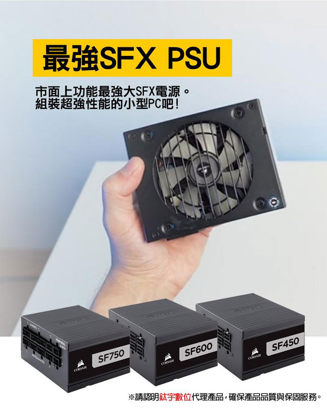 【CORSAIR海盜船】 SF450-80 PLUS® Platinum全模組電源供應器