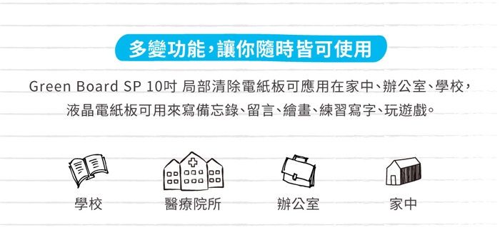 Green Board 局部清除 電紙板 多變功能 讓您隨時皆可使用