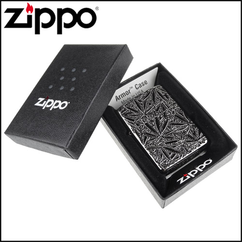 ZIPPO 美系~Piled High-大麻葉圖案深刻兩面加工打火機