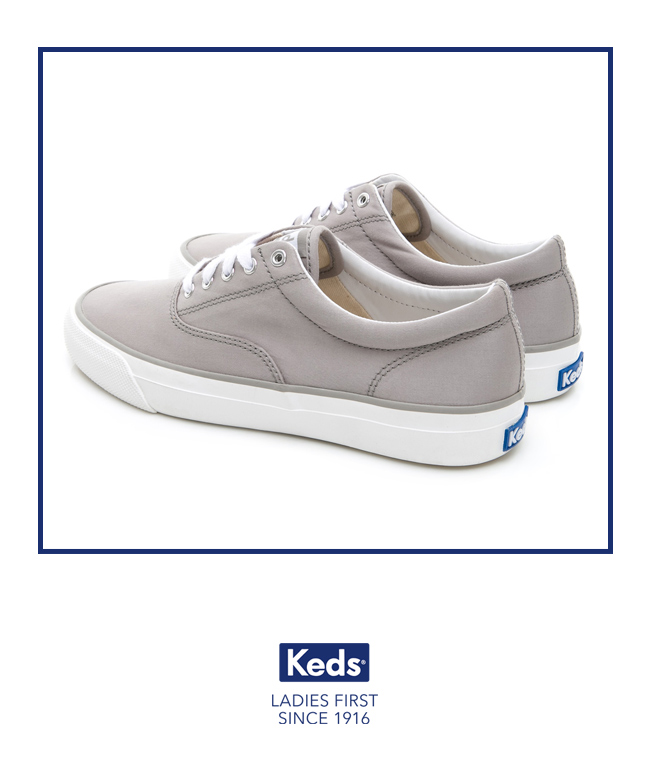 Keds ANCHOR 霧感復刻綁帶休閒鞋-淺灰