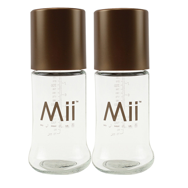 愛的世界 Mii Organics 8oz寬口玻璃奶瓶兩支裝-美國製-