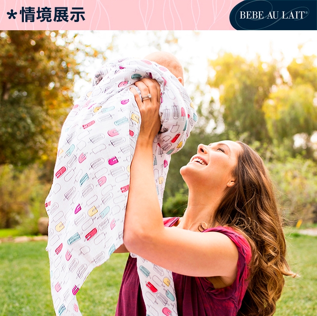 美國 Bebe Au Lait oh-so-soft 天絲棉紗布包巾2入禮盒 (小冰棒)