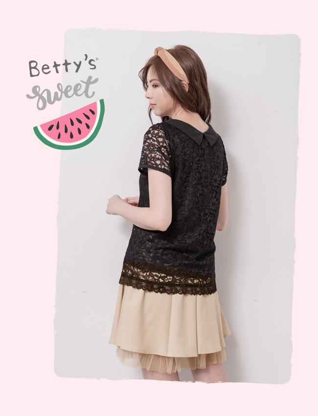 betty’s貝蒂思　甜美前穿帶造型短裙(淺卡其)