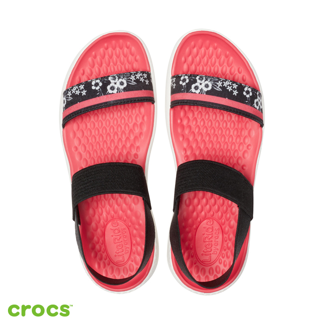 Crocs 卡駱馳 (女鞋) LiteRide古典印花涼鞋 205868-066