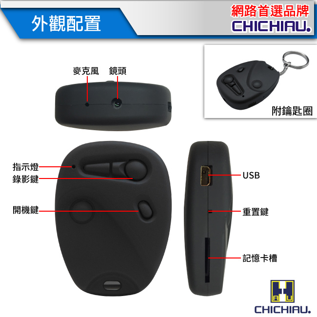 【CHICHIAU】720P 遙控器造型微型針孔攝影機