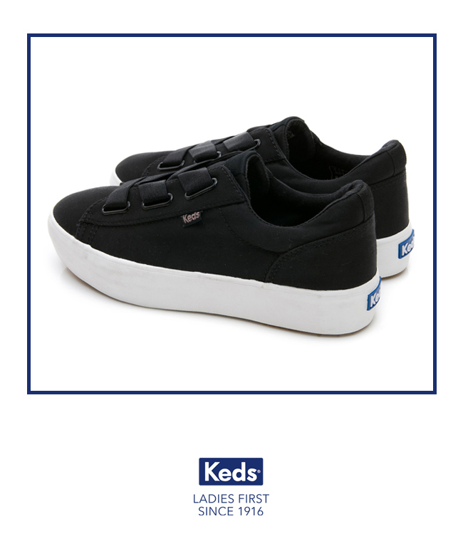 Keds TRIPLE CROSS 彈性鞋帶厚底休閒鞋-黑色