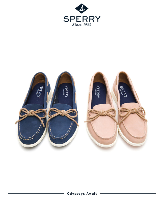 SPERRY 頂級牛皮經典手工縫製帆船鞋(女)-粉色