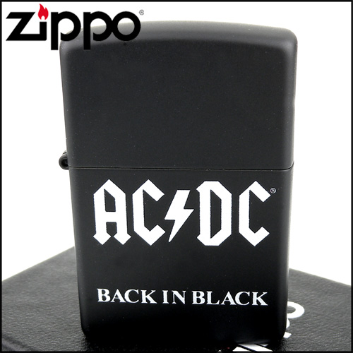 ZIPPO 美系~AC/DC-樂團BACK IN BLACK專輯圖案設計打火機