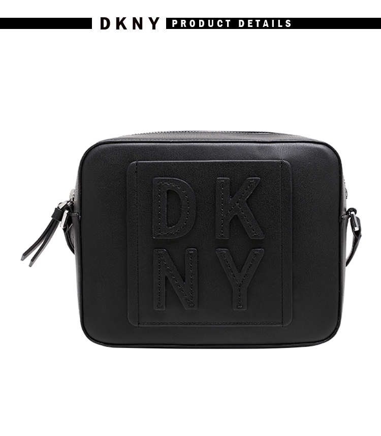 DKNY LOGO印字百搭斜背方包 黑 DKNY LOGO印字百搭斜背方包 黑